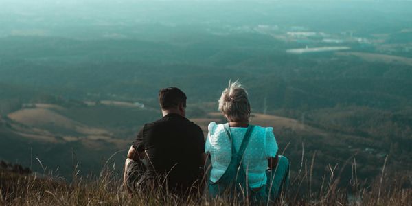 View from a workout space looking out onto a calm natural landscape.